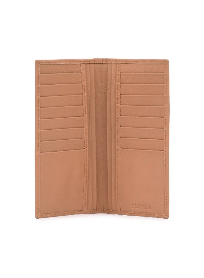 SLIMTA SLIMTA Men's Genuine Leather XL Long Wallet 16 Card Slots 6 Bill Compartments Checkbook Travel Wallet | Handcrafted in Pakistan 19cm x 9.5cm