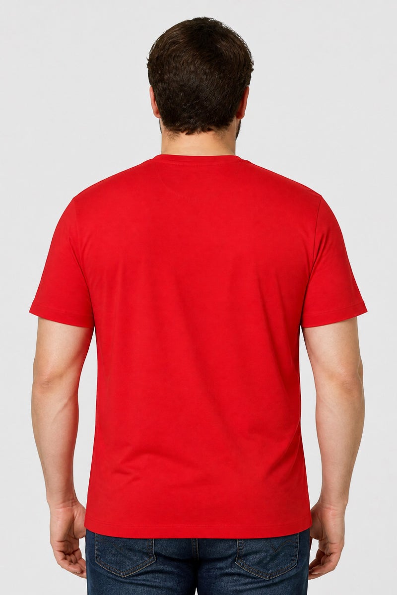 La Martina Men Crew Neck Short Sleeve Brand Logo T-Shirt, Red - Image 4