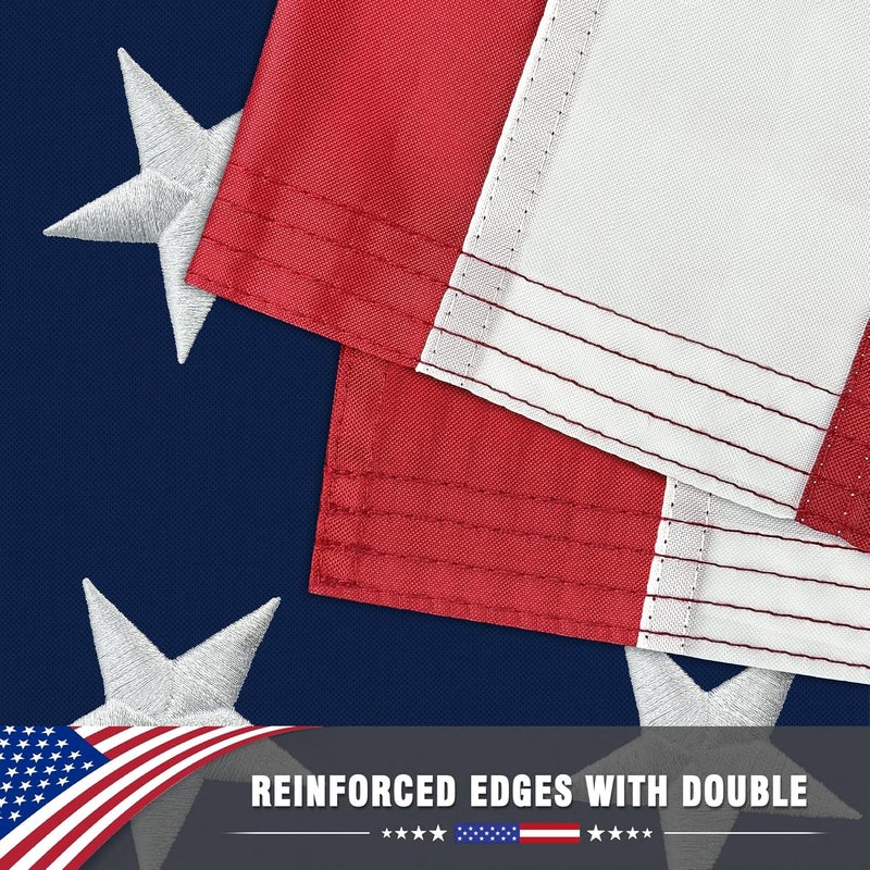 TONOS American Flag 3x5 FT for Outdoor, Heavy Duty US Flag Made from 200D Polyeter USA Flag with Embroidered Stars, Stitched Stripes and Brass Grommets. Vivid Color and UV Fade Resistant for Long Time Flying (Embroidered US flag) - Image 5