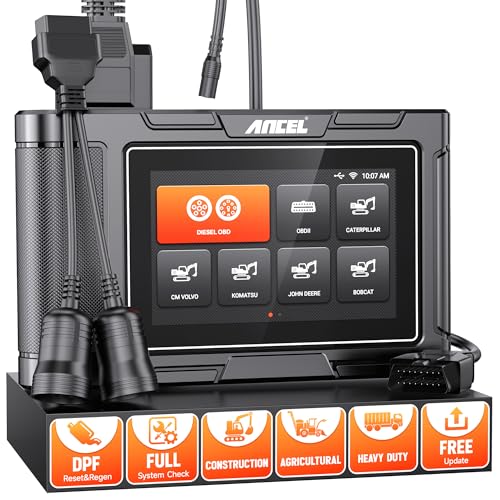 Ancel ANCEL HD3600 Heavy Equipment Diagnostic Tool with DPF Regen, Full System Heavy Duty Truck Scanner Machinery Scan Tool Diesel Code Reader Fit for Cummins, Caterpillar, John Deere, Komatsu, Yanmar&Case - Image 1