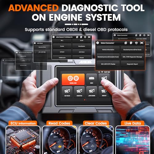 Ancel ANCEL HD3600 Heavy Equipment Diagnostic Tool with DPF Regen, Full System Heavy Duty Truck Scanner Machinery Scan Tool Diesel Code Reader Fit for Cummins, Caterpillar, John Deere, Komatsu, Yanmar&Case - Image 4