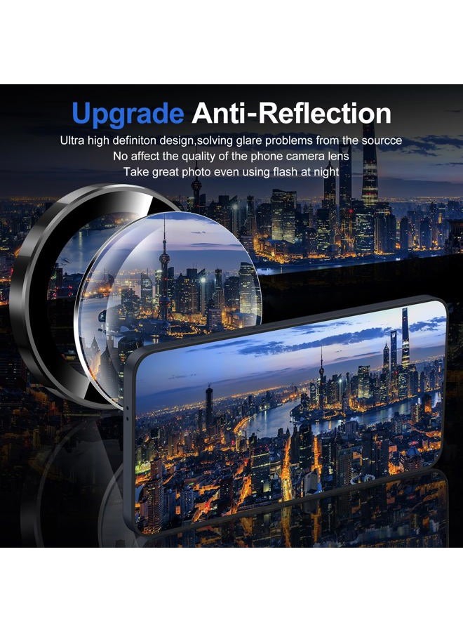 Avocase for Samsung Galaxy S25 Camera Lens Protector, Individual Metal Ring Tempered Glass Lens Cover, [Strong Adsorption] Scratch Resistant Ultra-Thin HD Clear Lens Cover, 1 Set-Black Ring - Image 4