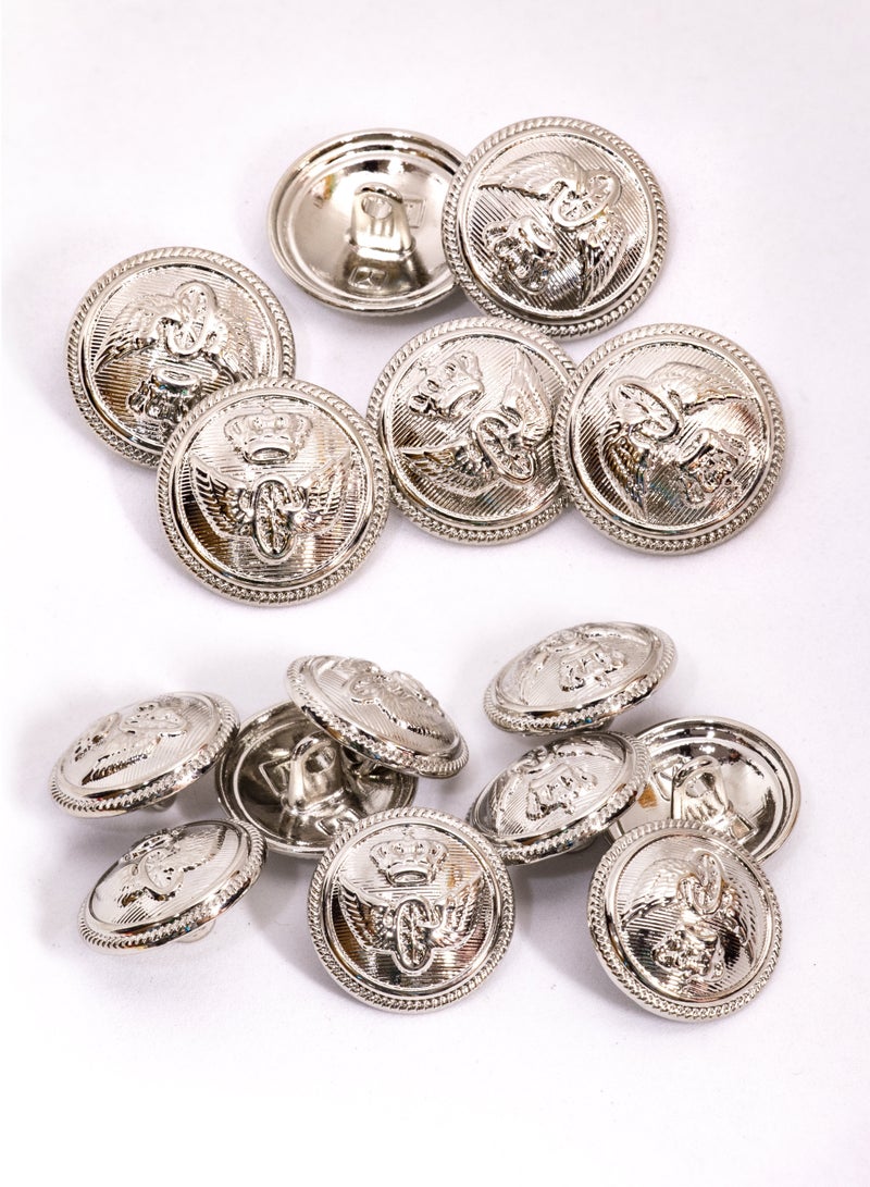 18-Piece Regal Emblem Metal Button Set - 26L and 32L Sizes - Image 1