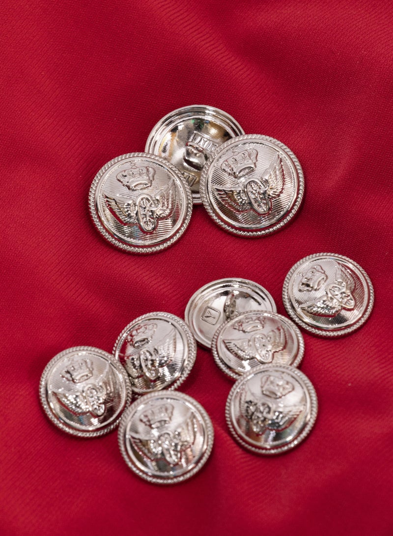 18-Piece Regal Emblem Metal Button Set - 26L and 32L Sizes - Image 3