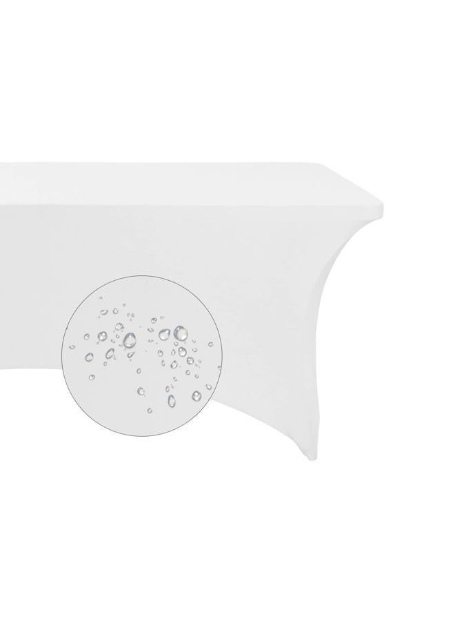 eccwai Spandex 6ft Waterproof Table Cover for Party,Wedding, Banquet, and Events(White) - Image 4