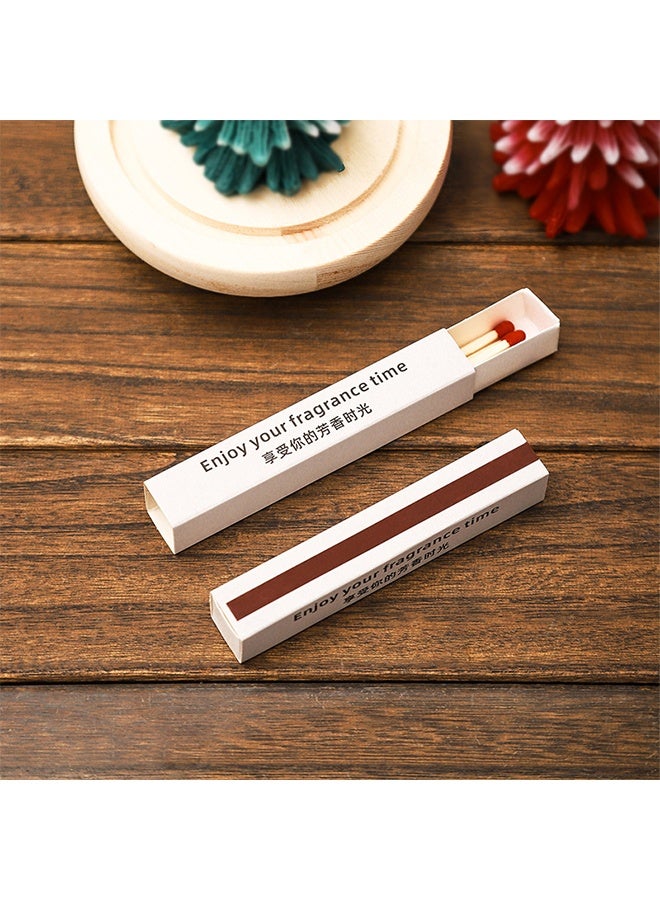 10 علب من أعواد الثقاب السوداء الزخرفية بطول 9.6 سم، أعواد ثقاب خشبية طويلة للمواقد والشموع، أعواد ثقاب ملونة، أعواد ثقاب طويلة للمواقد وشوايات الباربكيو والعلاج بالروائح العطرية - Image 2