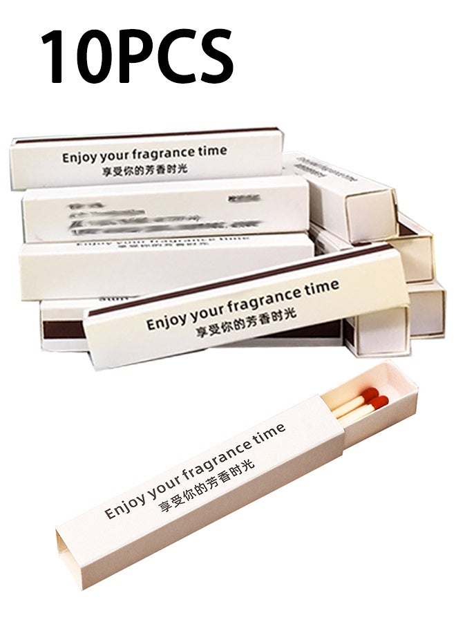 10 علب من أعواد الثقاب السوداء الزخرفية بطول 9.6 سم، أعواد ثقاب خشبية طويلة للمواقد والشموع، أعواد ثقاب ملونة، أعواد ثقاب طويلة للمواقد وشوايات الباربكيو والعلاج بالروائح العطرية - Image 1