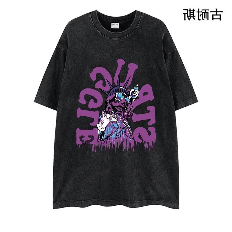 Independent Station High Street American Retro Washed Old Short Sleeve T-Shirt Men'S Loose Clothes Trend - Image 4