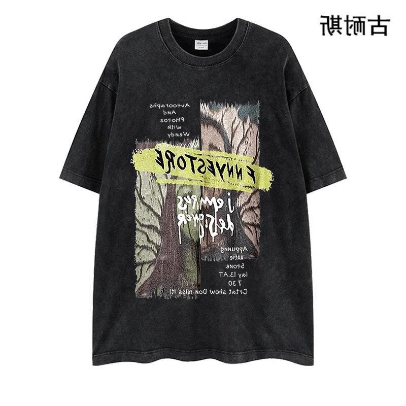 Independent Station High Street American Retro Washed Old Short Sleeve T-Shirt Men'S Loose Clothes Trend - Image 5