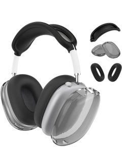 Suitable For Apple Headphone Case Airpods Max Protective Case Head-Mounted Earphone Case Silicone Protective Cover Case-Color:Max Transparent Black 3-piece Set (TPU Shell Set * 1 Pair Of Head Beam Set * 1 Ear Pad Set * 1 Pair)-Applicable Model:AirPodsMax