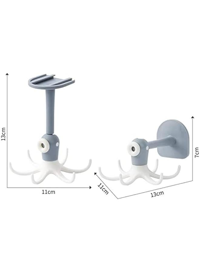 360° Rotating Folding Hook for Kitchen, Nail-Free Shelf Organizer Utensil Hanging Rack. - Image 2