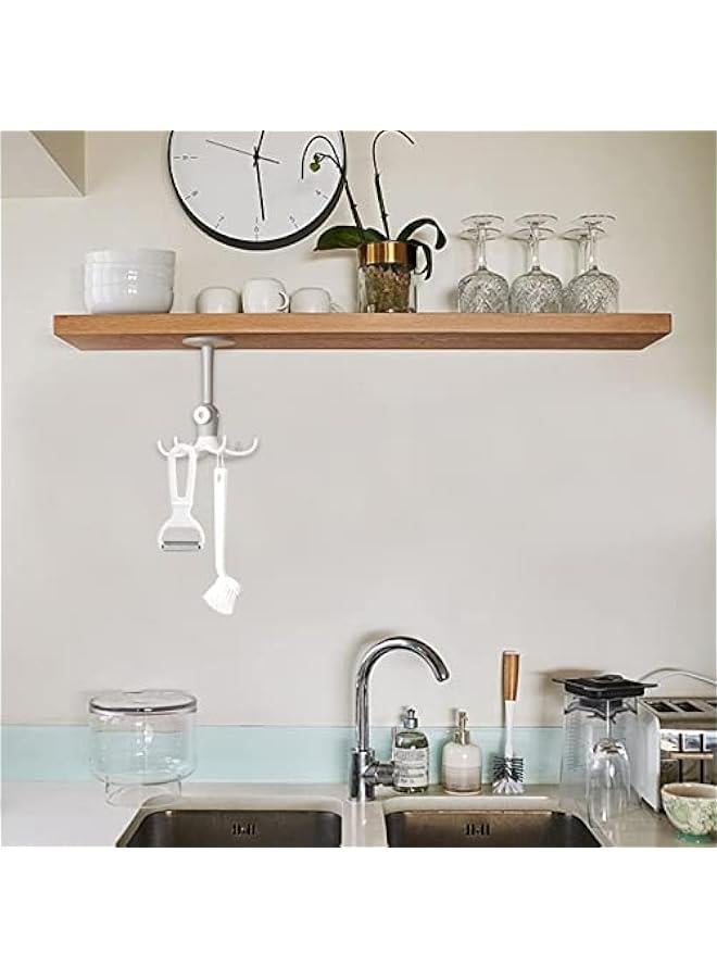 360° Rotating Folding Hook for Kitchen, Nail-Free Shelf Organizer Utensil Hanging Rack. - Image 4