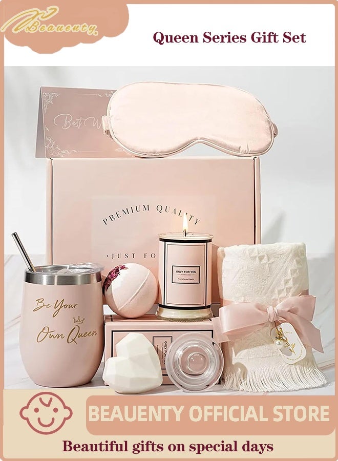 Beauenty 7PC Scented Candles & Bath Bombs Set,Gifts for Women for Birthday Women's Day Mother's Day,Bubble Bath Set Gifts for Women,Relaxing Spa Gift Set for Women - Image 1