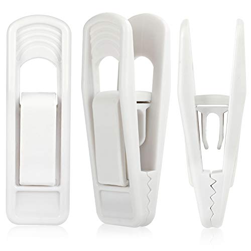 Tinfol 40pc Plastic Hanger Clips - Strong Pinch Grip Clips, White Pant Skirt Clip, Multi-Purpose Finger Clip for Slim-line Clothes Hangers - Image 1