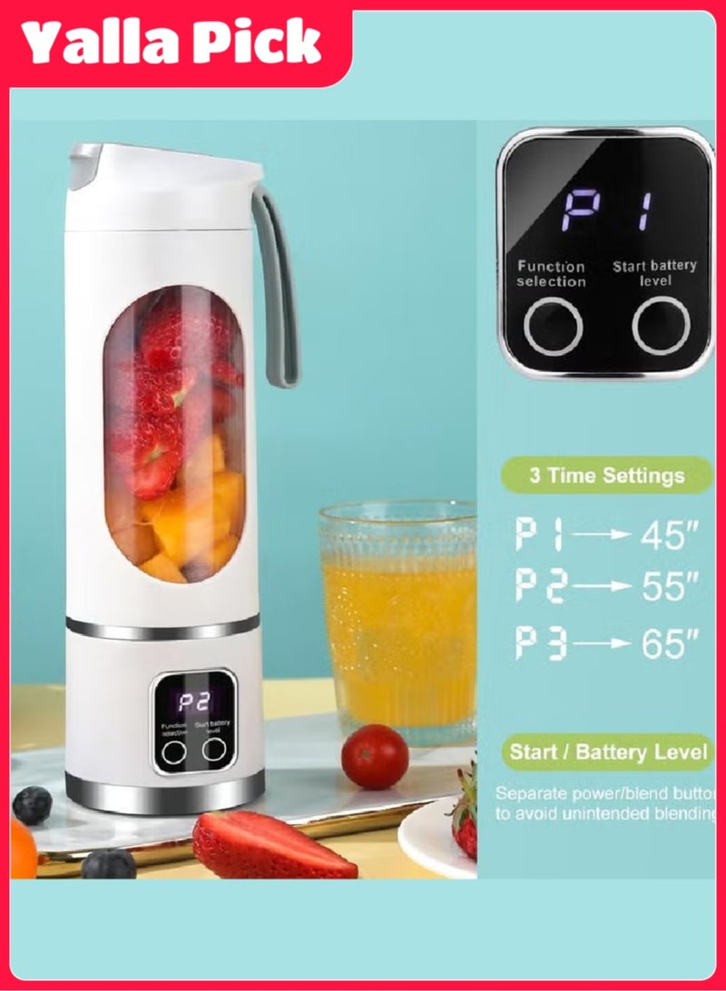 Yalla Pick Portable Electric Juicer and Blender, BPA-Free Blending Cup with 50W Motor and LCD Display for Juice Smoothies Shakes, Travel Home Office Gift - Image 2