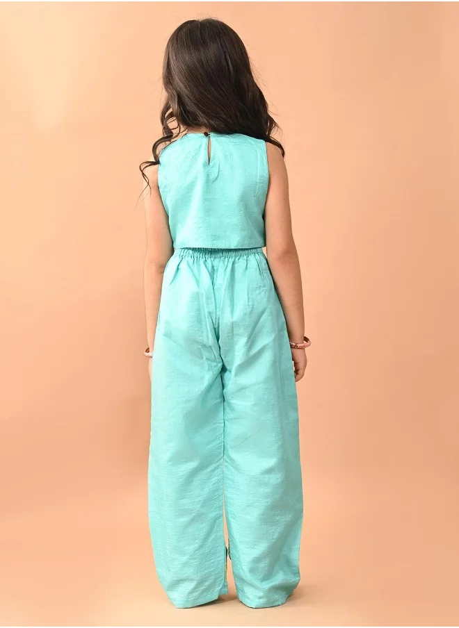 LILPICKS Printed Top with Palazzo Set