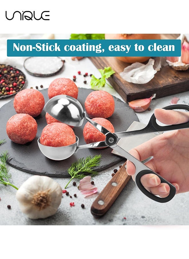 Unique 2PCS Meatball Maker - None-stick Meatball Scoop Ball Maker with Detachable Anti-Slip Handles, Stainless Steel Meat Baller Cake Pop Scoop for Kitchen - Image 4