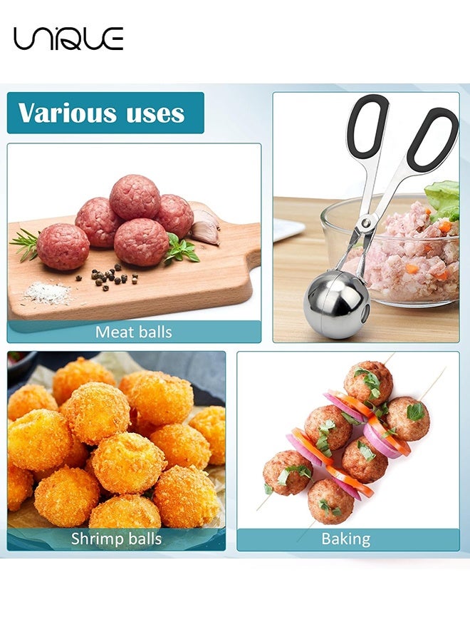 Unique 2PCS Meatball Maker - None-stick Meatball Scoop Ball Maker with Detachable Anti-Slip Handles, Stainless Steel Meat Baller Cake Pop Scoop for Kitchen - Image 5