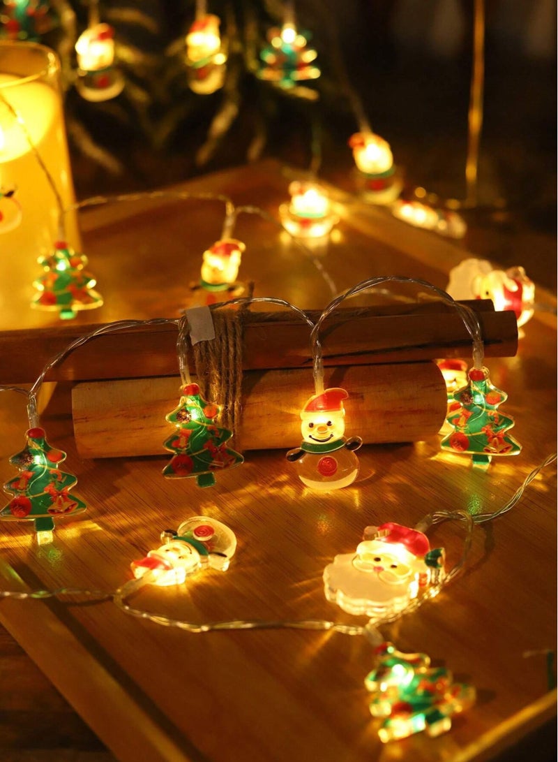 زفاا هوم سلسلة أضواء LED تعمل بالبطارية على شكل سانتا كلوز - 2 متر مع 10 مصابيح LED دافئة للأشجار الصغيرة وأكاليل الزهور وديكورات طاولات العطلات - Image 2