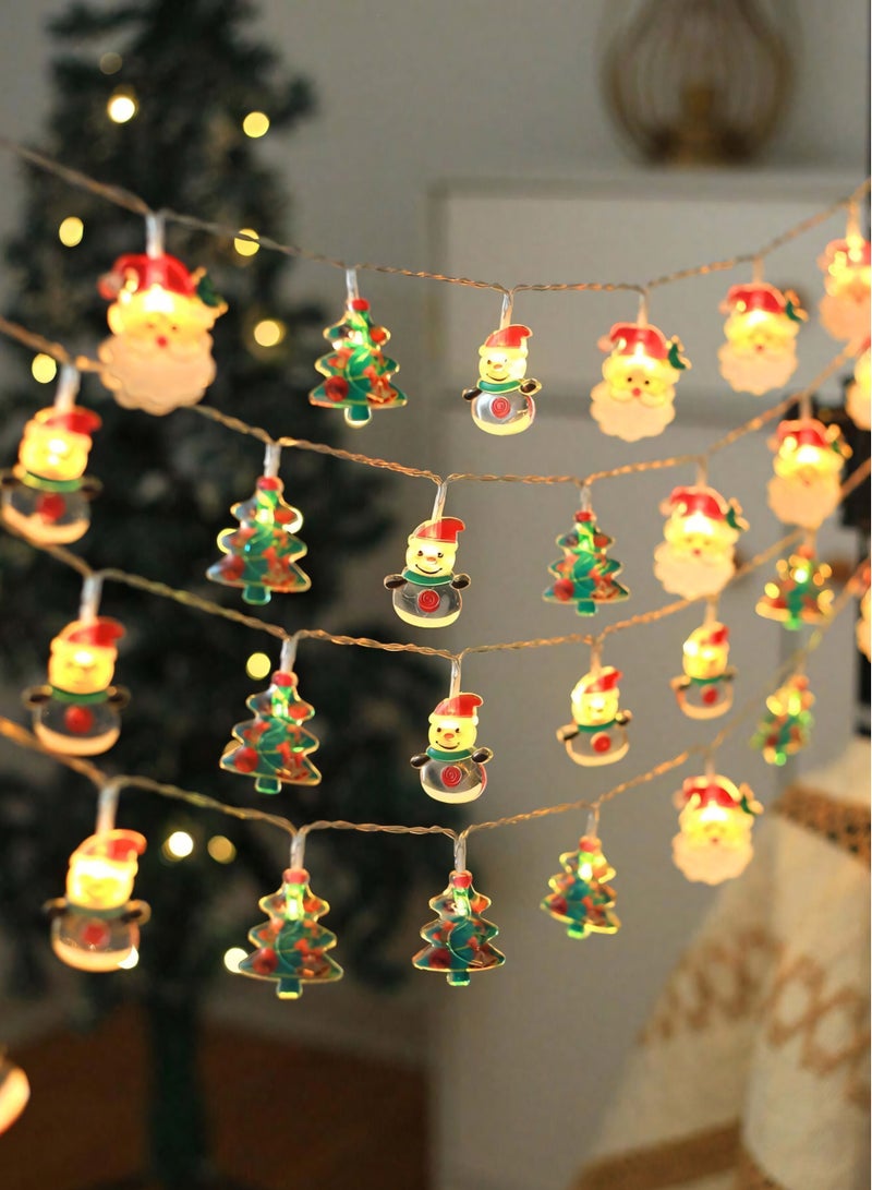 زفاا هوم سلسلة أضواء LED تعمل بالبطارية على شكل سانتا كلوز - 2 متر مع 10 مصابيح LED دافئة للأشجار الصغيرة وأكاليل الزهور وديكورات طاولات العطلات - Image 1