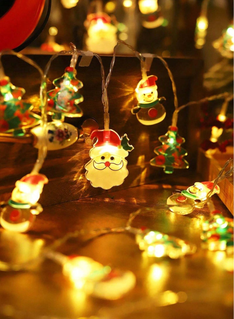 زفاا هوم سلسلة أضواء LED تعمل بالبطارية على شكل سانتا كلوز - 2 متر مع 10 مصابيح LED دافئة للأشجار الصغيرة وأكاليل الزهور وديكورات طاولات العطلات - Image 3
