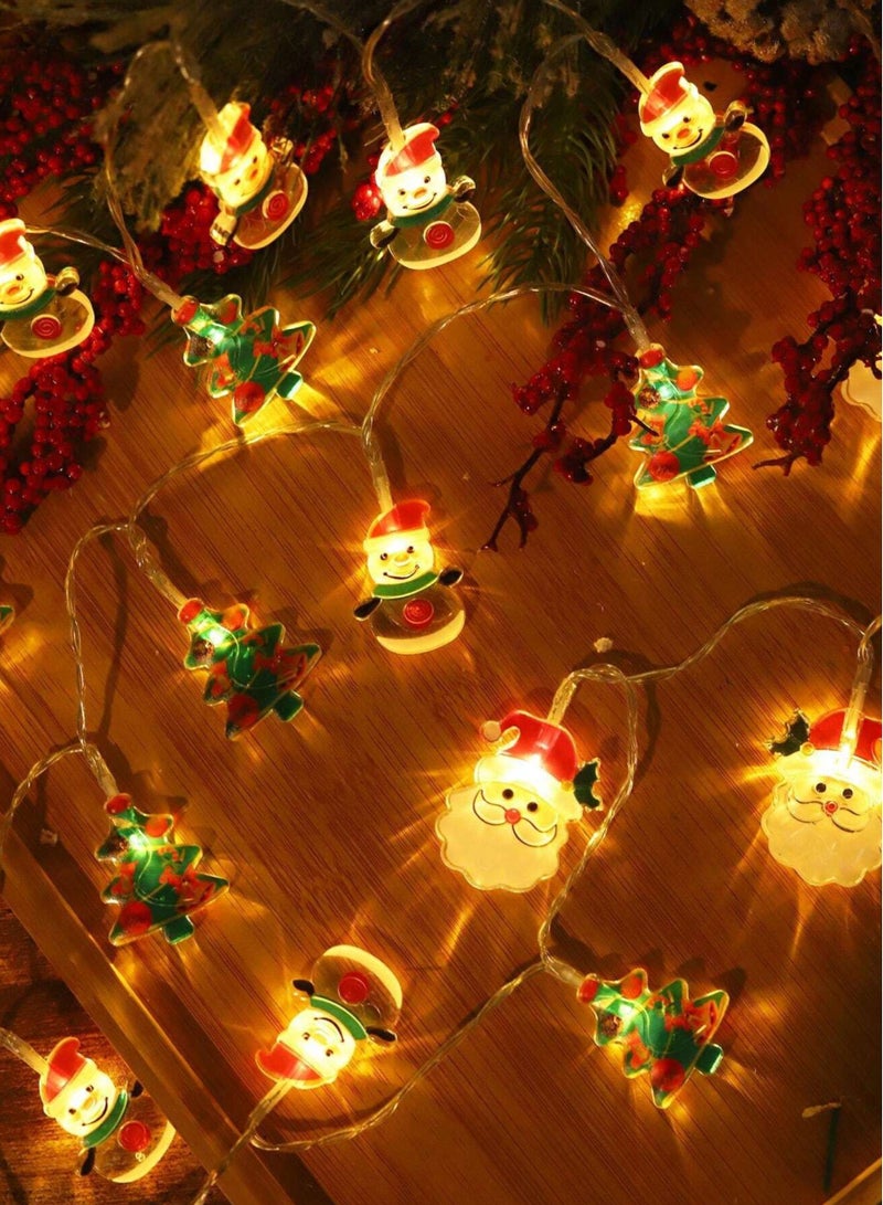 زفاا هوم سلسلة أضواء LED تعمل بالبطارية على شكل سانتا كلوز - 2 متر مع 10 مصابيح LED دافئة للأشجار الصغيرة وأكاليل الزهور وديكورات طاولات العطلات - Image 4