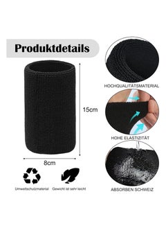 QSHOP Sports Wristbands for Men and Women Sweat Absorbent for Football, Basketball, Tennis, Gymnastics, 2 Pack  - Image 2