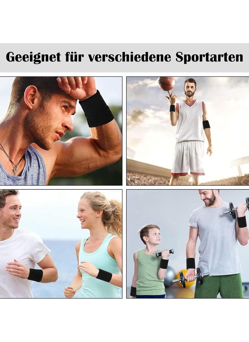 QSHOP - Sports Wristbands for Men and Women Sweat Absorbent for Football, Basketball, Tennis, Gymnastics, 2 Pack - Image 1
