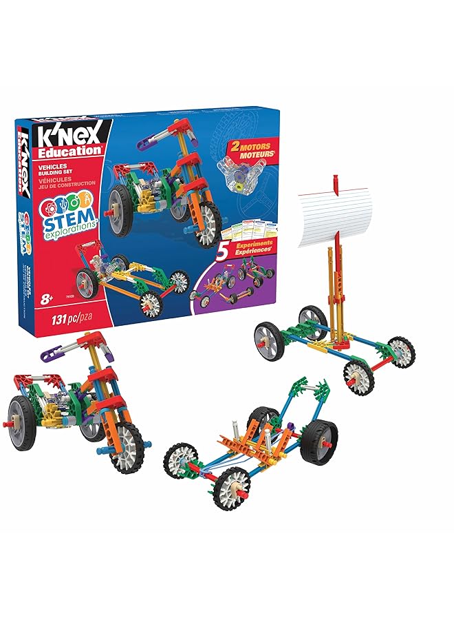 K'NEX 79320 Education Stem Explorations Vehicles Building Set 7 Functioning Models Educational Toys For Kids 131 Piece Stem Learning Kit Engineering For Kids Construction Toys For Kids Aged 8+ - Image 1