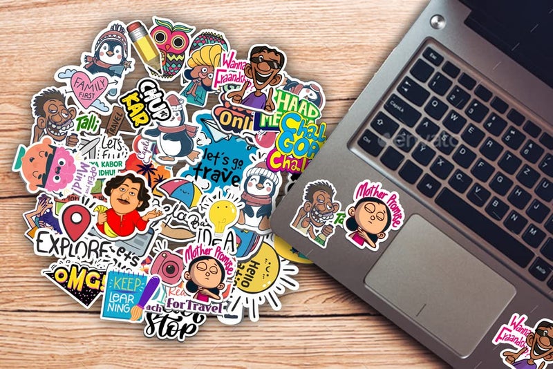 iberry's Stickers for Laptop Mobile Phones Computer Bicycle Luggage Scrapbooks Gadgets Waterproof Stickers|Funny Quirky Sticker|Funny Quotes Stickers|Laptop Sticker-Set of 50 Stickers (06), Vinyl - Image 2