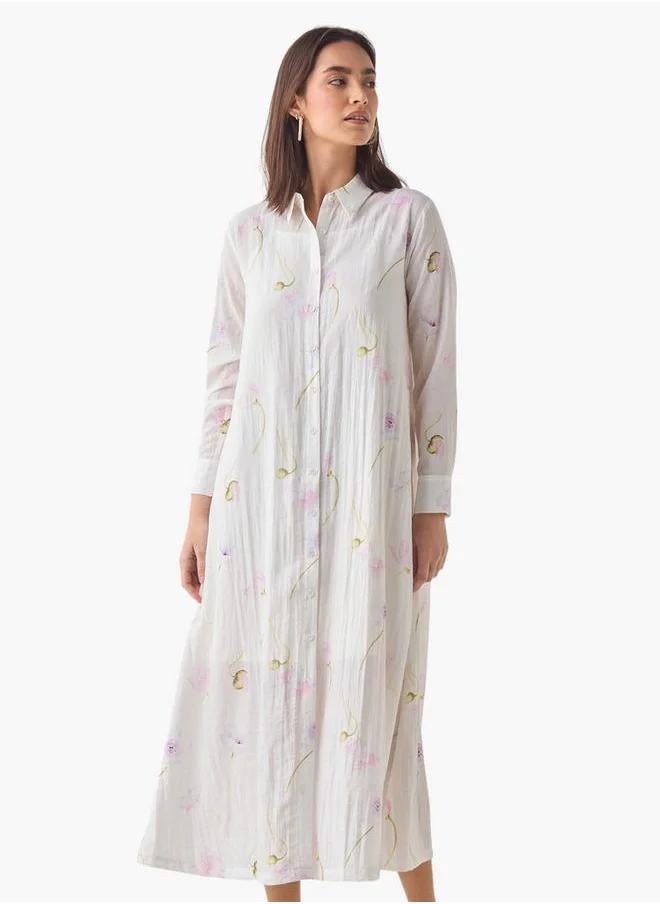 Iconic Iconic Floral Print Shirt Dress