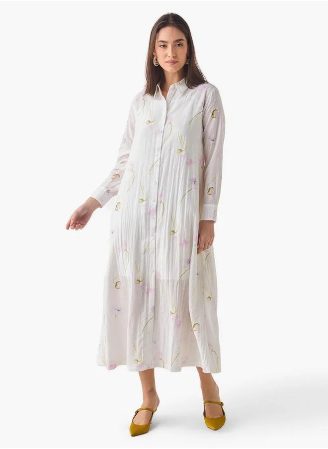 Iconic Iconic Floral Print Shirt Dress