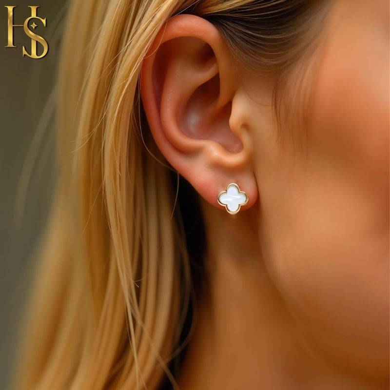 HighSpark Clover Earrings for Women | Four Leaf Stud Earrings for Women | Lovely Gift - Image 4