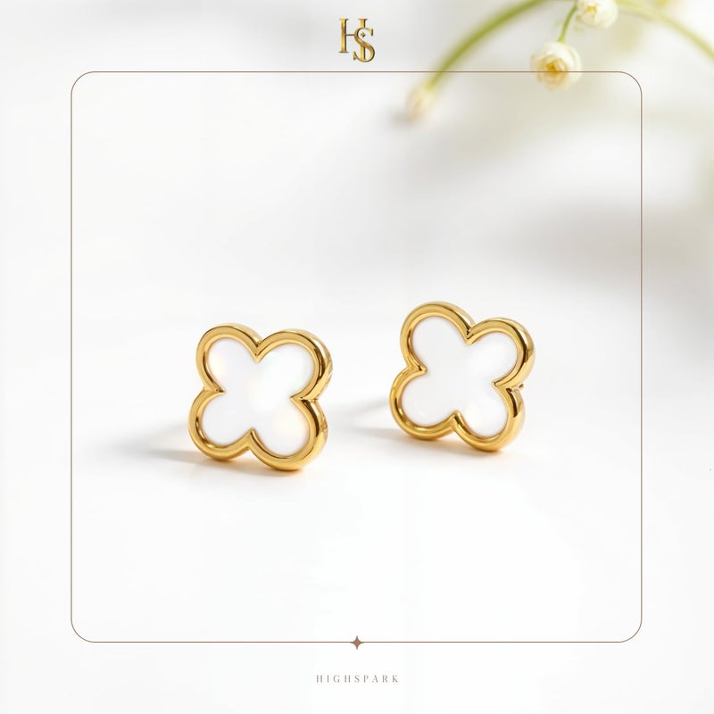 HighSpark Clover Earrings for Women | Four Leaf Stud Earrings for Women | Lovely Gift - Image 5