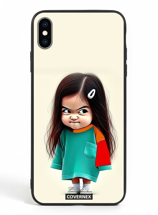 Covernex Apple iPhone Xs Max Protective Case Cover Printed Featuring Crumpy Little Girl Expressionist - Image 2