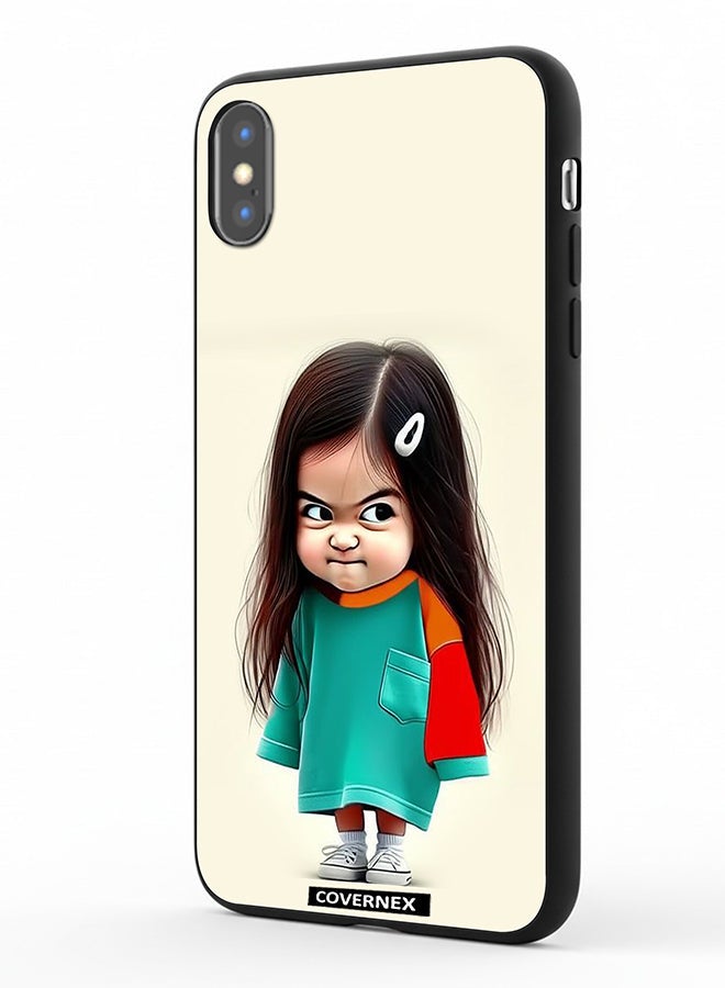 Covernex Apple iPhone Xs Max Protective Case Cover Printed Featuring Crumpy Little Girl Expressionist - Image 1
