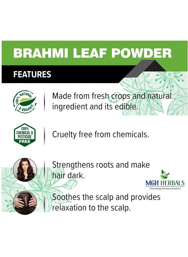 MGH Herbals MGH Herbals100% Organic Brahmi Powder | Bacopa monnieri for Hair Cleanser & Hair Care - (200g)  - Image 2