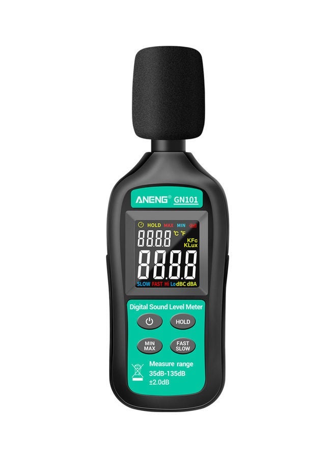 NIBEMINENT Digital Sound Level Meter Black/Green - Image 1