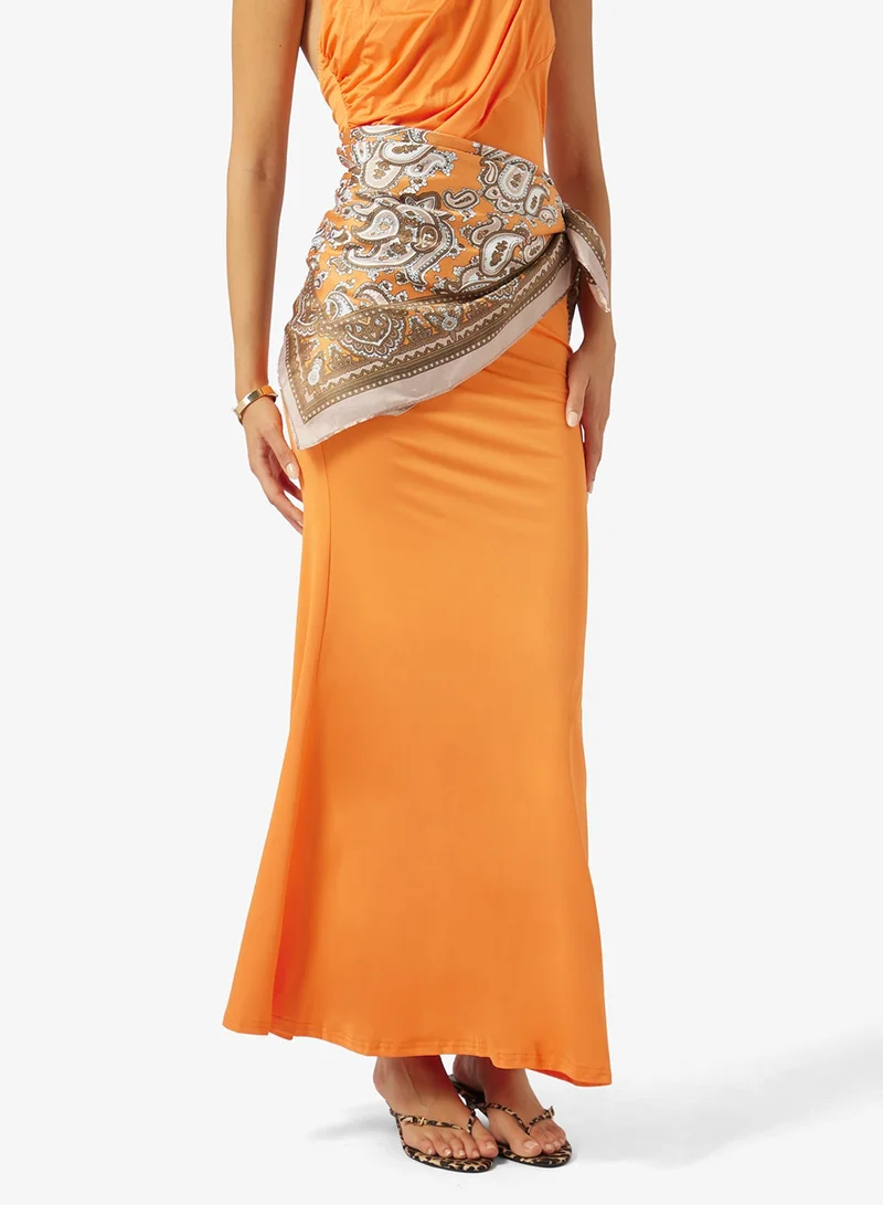 Ginger Silk Printed Summer Scarf