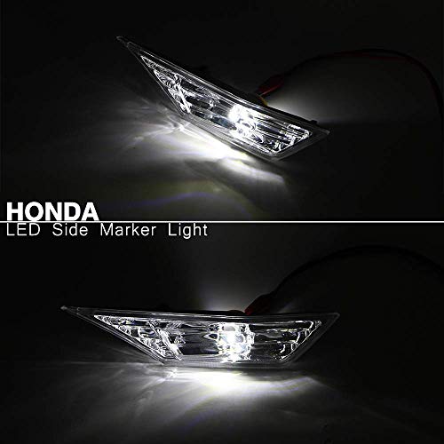 NSLUMO Front LED Side Marker Lights for Honda Civic 10th Gen 2016-2021 Coupe Hatchback With 2Pcs T10 Light Bulbs OEM#HO2551127N - Image 3