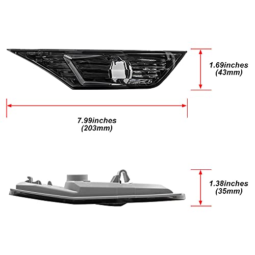 NSLUMO Front LED Side Marker Lights for Honda Civic 10th Gen 2016-2021 Coupe Hatchback With 2Pcs T10 Light Bulbs OEM#HO2551127N - Image 4