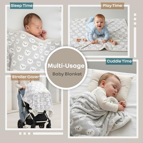 R for Rabbit Softkins Muslin Blanket for Newborn Baby 6 Layers Cotton Fabric Soft Breathable Lightweight All-Season Swaddle for Cuddling Stroller Rides Naptime 100 x 100 cms, 0+ Months (Safari White) - Image 5