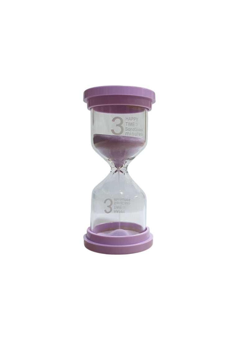 Sand Timer for Room Decoration, Mental Focus, and Precise Time Tracking, Ideal for Coffee Tables, Book Displays, and Festive Events with Random Color Sand purple (model 1-3 minute)
