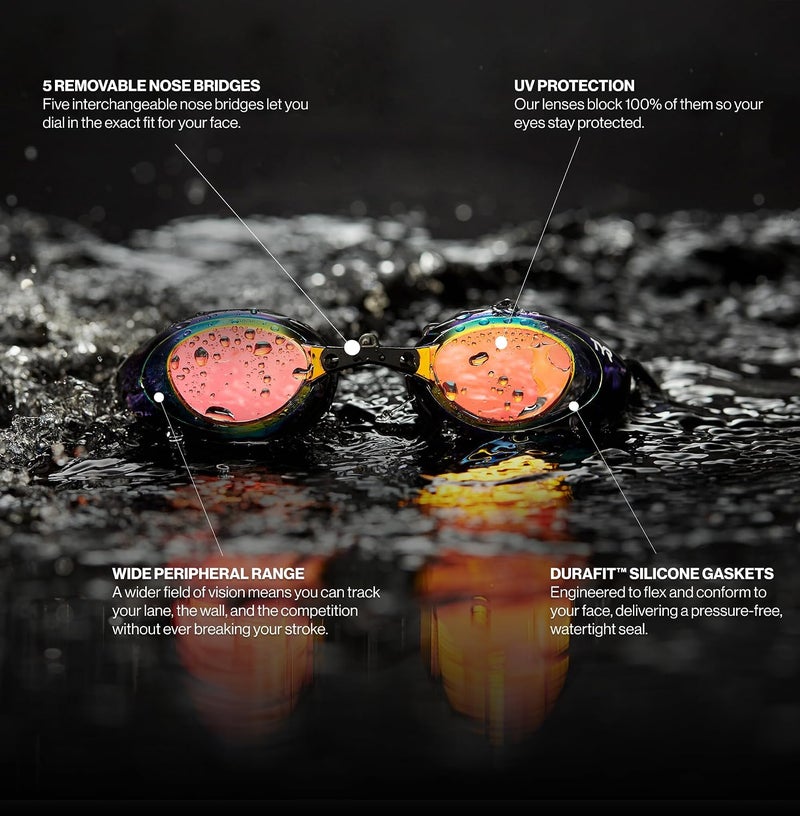 TYR Unisex Blackhawk Racing Mirrored Low Profile Swimming Goggles (pack of 1) - Image 3