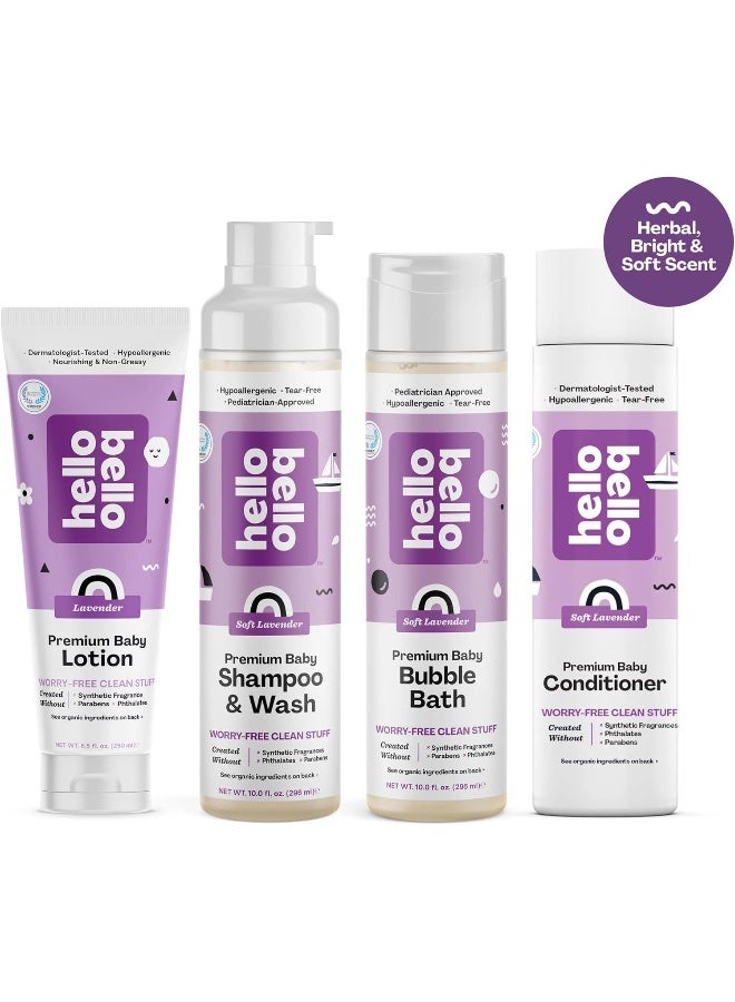 Hello Bello Shampoo & Body Wash - Gentle Hypoallergenic Tear-Free Formula for Babies and Kids - Vegan and Cruelty-Free - Soft Lavender Scented - 10 FL Oz - Image 3