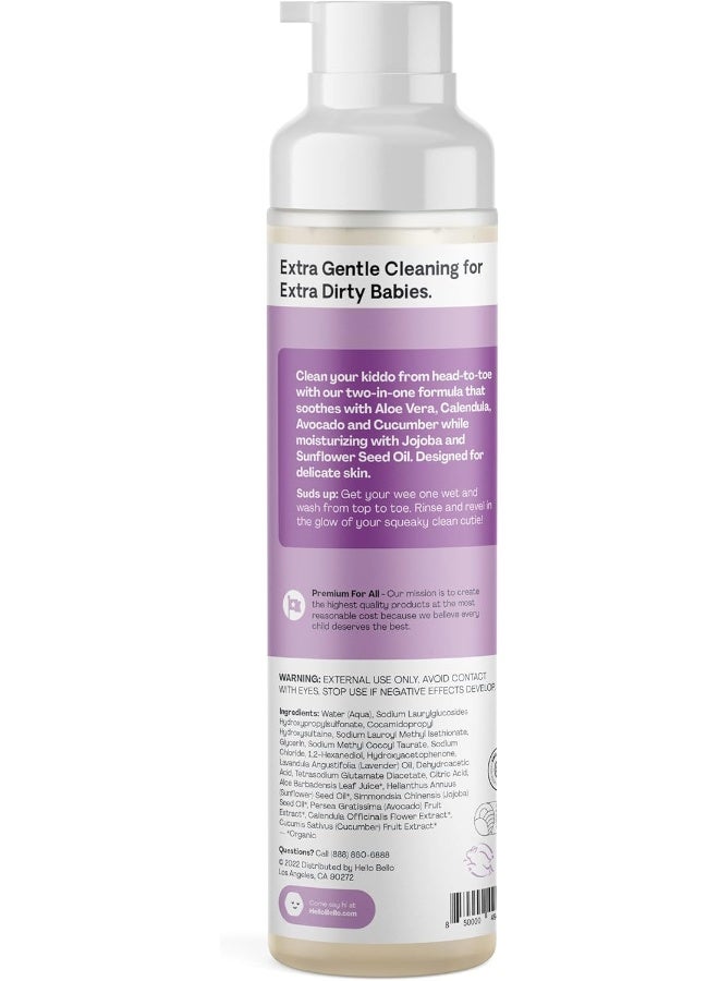 Hello Bello Shampoo & Body Wash - Gentle Hypoallergenic Tear-Free Formula for Babies and Kids - Vegan and Cruelty-Free - Soft Lavender Scented - 10 FL Oz - Image 2
