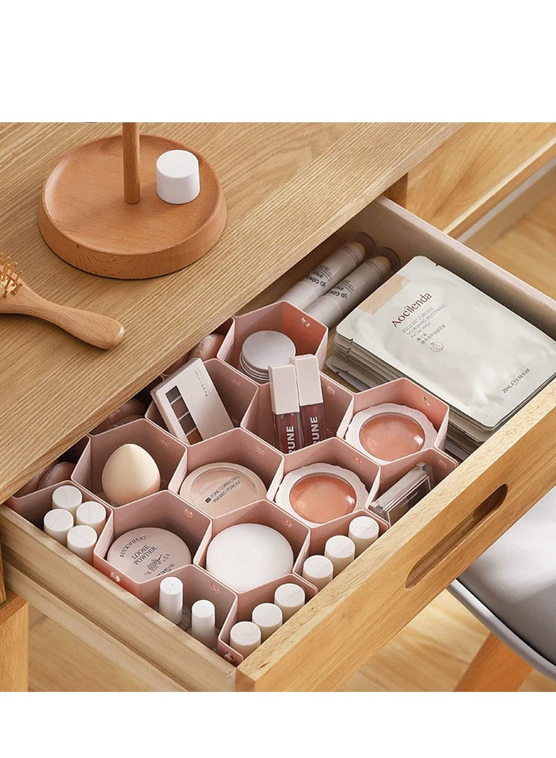 SYOSI Drawer Organizer Divider Honeycomb Separator Adjustable for Ties Underwear Cosmetics and Jewelry Sock Pink - Image 3