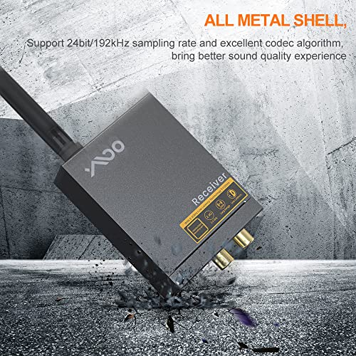 YMOO 2.4Ghz Wireless Audio Transmitter Receiver,192kHz/24bit HiFi Audio,20ms Ultra Low Latency,320ft Long Range RCA Jack Adapter for Speaker/soundbar to TV/PC/CD Player/Computer/Projector - Image 5