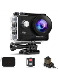 Action Camera 4K Sports Camera 20MP 40M 170°Wide-Angle WiFi Waterproof Underwater Camera with 2.4G Remote Control 2 Batteries 2.0'' LCD Ultra HD Camera with Mounting Accessories Kit