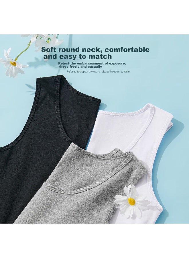 Your Sun Yiershuang Women's Camisole, Solid Color Round Neck Comfortable Tank Top, Sleeveless Undershirt, Inner Wear Or Outerwear - Image 3